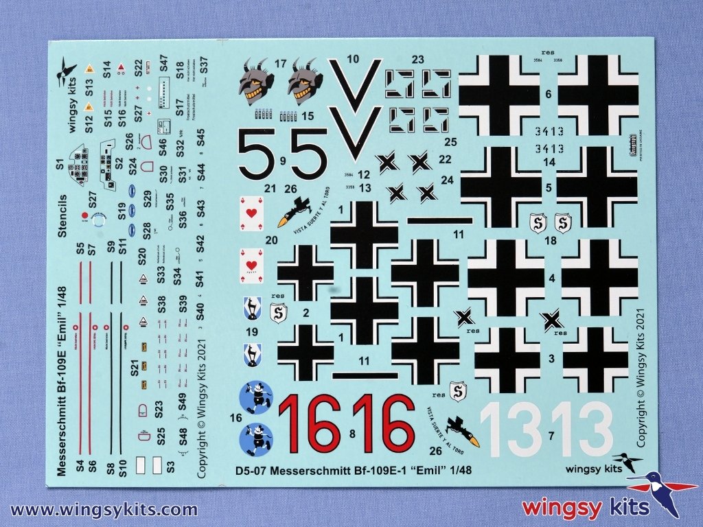 Wingsy Kits D5-07 German WWII Fighter MESSERSCHMITT Bf 109 E-1 1/48 – immagine 12