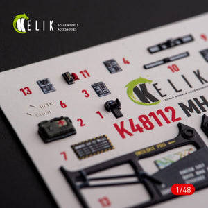 KELIK K48112 MH-60L Black Hawk - interior 3D decals for ICM kit 1/48 – immagine 5