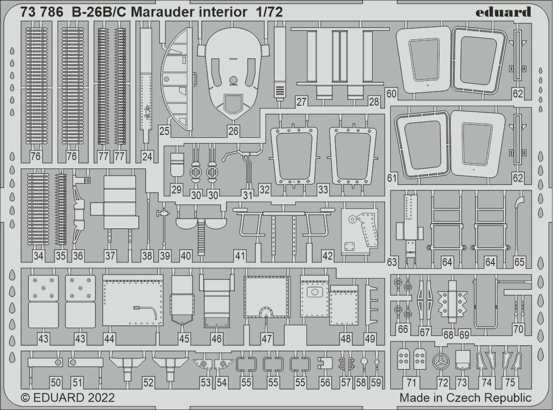 Eduard 73786 B-26B/ C Marauder interior HOBBY 2000, HASEGAWA 1/72 – Bild 2