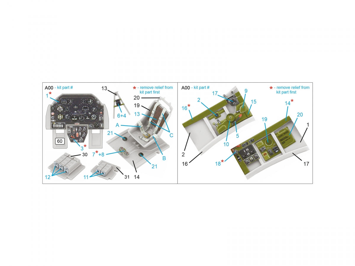 Quinta Studio QD48473 P-51A 3D-Printed coloured Interior on decal paper (Accurate Miniatures/Academy) 1/48 – immagine 2
