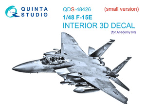 Intérieur coloré imprimé en 3D pour F-15E de Quinta Studio QDS-48426 sur papier décalcomanie (Academy) (Petite version) 1/48