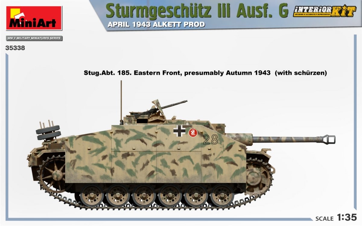 Mini Art 35338 Sturmgeschutz III Ausf. G APRIL 1943 ALKETT PROD. INTERIOR KIT 1/35 – imagen 8