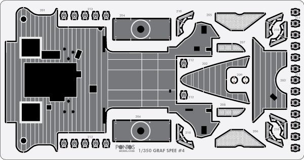 Pontos 35019WD1 DKM Admiral Graf Spee Jeu de pont en bois (1/350) – image 2