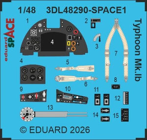 Eduard 3DL48290 Hawker Typhoon Mk.Ib - Space Set Hasegawa and Hobby 2000 Kits 1/48