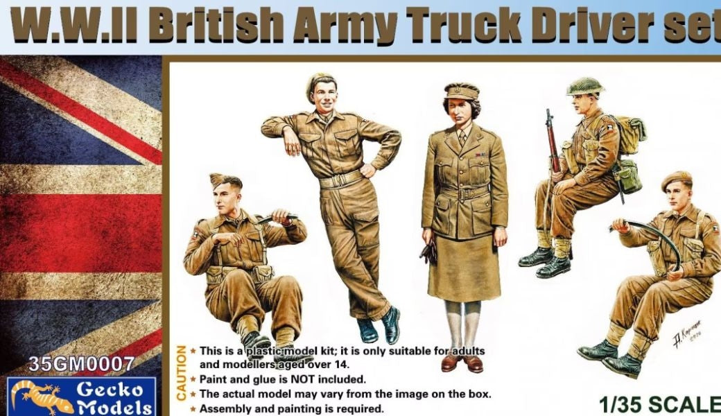 Gecko Models 35GM0007 Coffret de chauffeur de camion de l&amp;#39;armée britannique de la Seconde Guerre mondiale, échelle 1/35