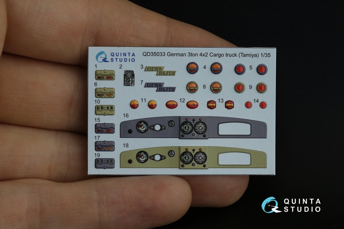Quinta Studio QD35033 Opel Blitz 3D-Printed &amp;amp; colored Interior on decal paper (Tamiya) 1/35 – image 9
