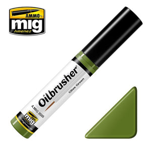 AMMO de Mig Jimenez 3505 Oilbrusher VERT OLIVE - peinture à l&amp;#39;huile avec pinceau