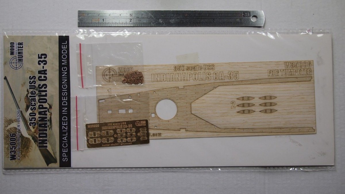 Wood Hunter W35006 Wood Deck USS Cruiser Indianapolis for Trumpeter 1/300 – zdjęcie 2