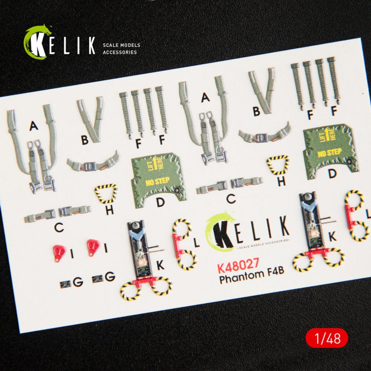 KELIK K48027 F-4B INTERIOR 3D DECALS FOR TAMIYA KIT 1/48 – immagine 3