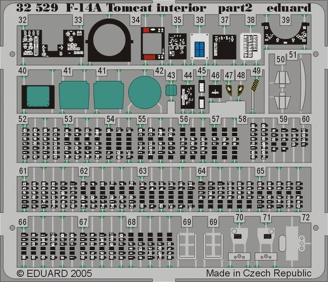 Eduard 32529 F-14A interior 1/32 Tamiya – immagine 2