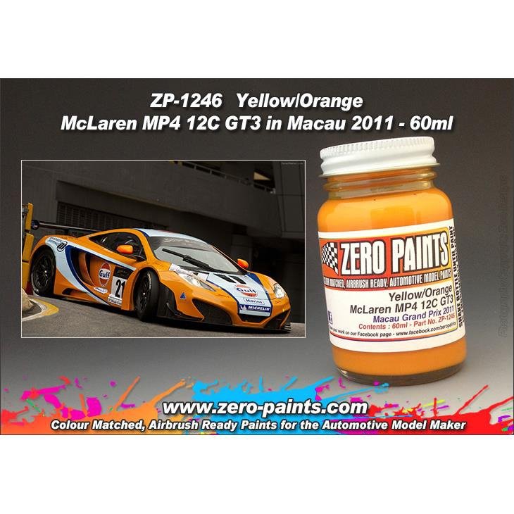 Peinture jaune/orange Zero Paints ZP-1246 McLaren MP4-12C GT 60 ml