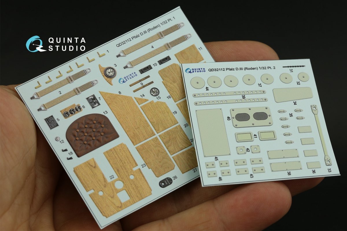 Quinta Studio QD32112 Pfalz D.III 3D-Printed &amp;amp; coloured Interior on decal paper ( Roden ) 1/32 – imagen 13