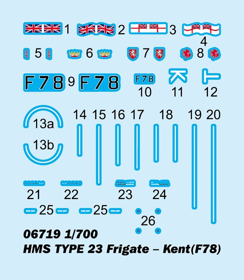 Trumpeter 06719 HMS TYPE 23 Frigate - Kent (F78) 1/700 – immagine 7