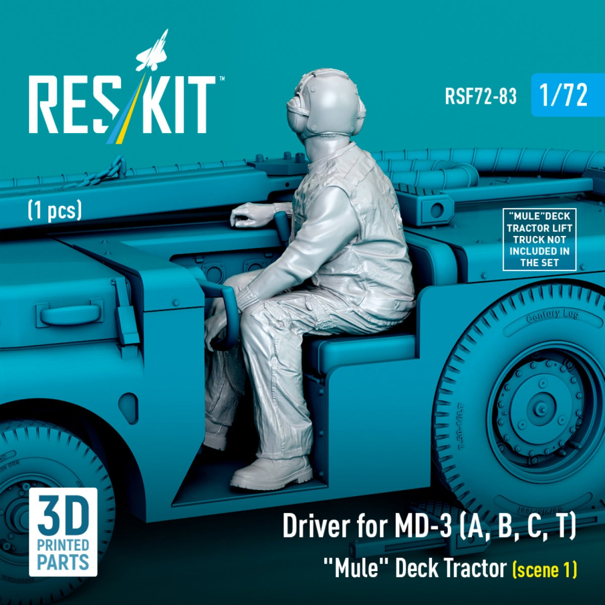 RESKIT RSF72-0083 Driver for MD-3 (A, B, C, T) "Mule" Deck Tractor (scene 1) (1 pcs) (3D Printed) 1/72