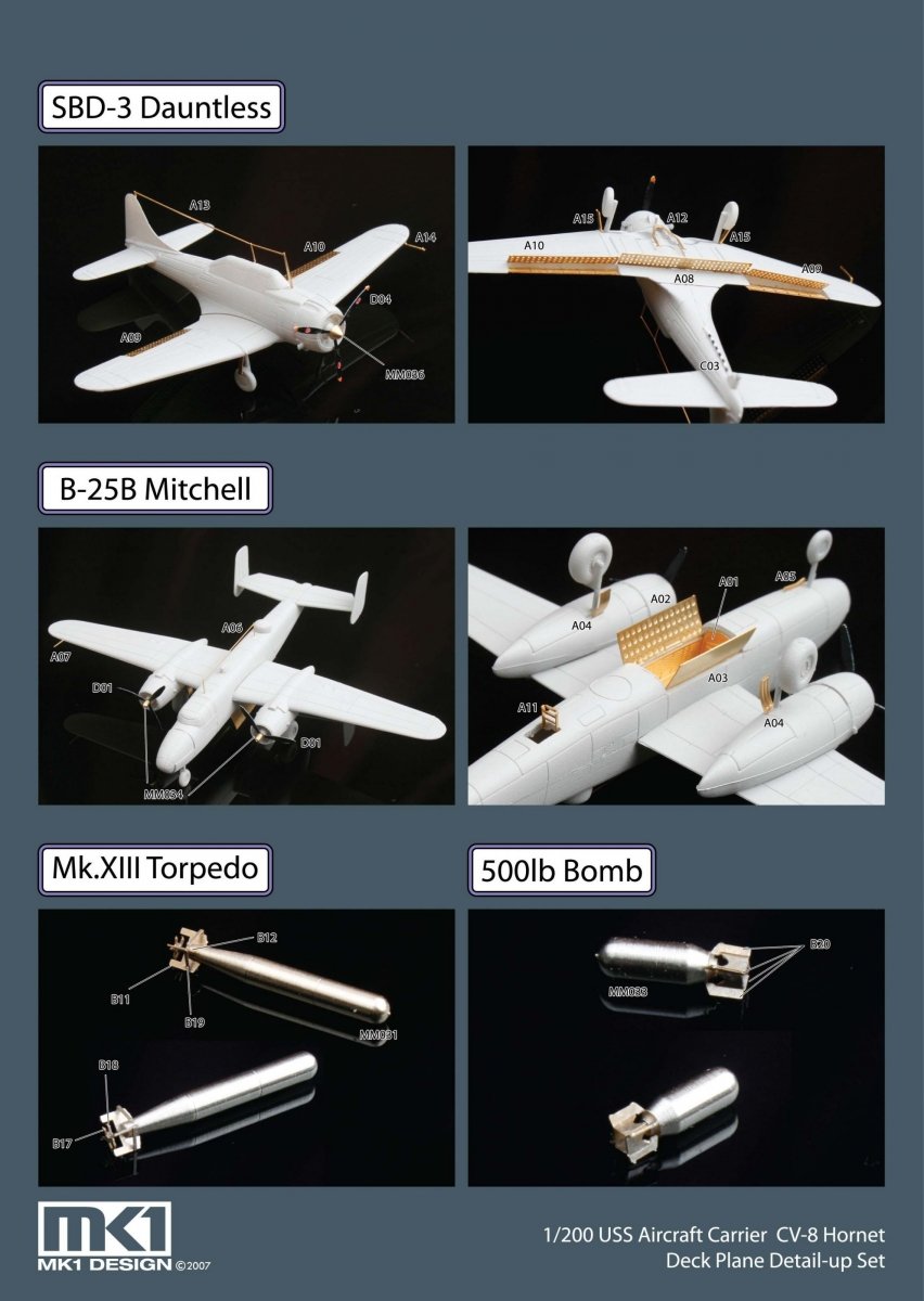 MK1 Design MS-20012 WWII US DECK PLANE SET I 1/200 – imagen 9