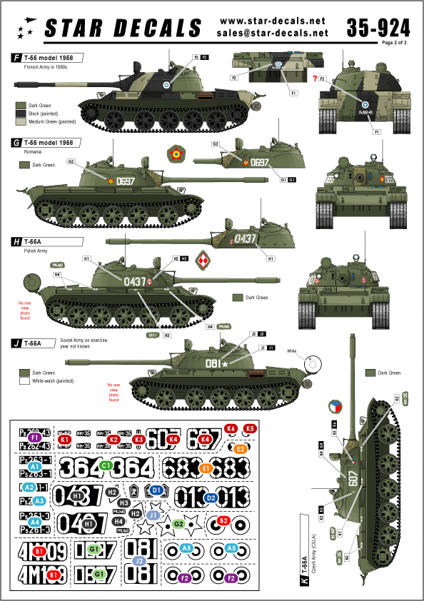 Star Decals 35-924 Cold War T-54 and T-55 tanks 1/35 – imagen 2