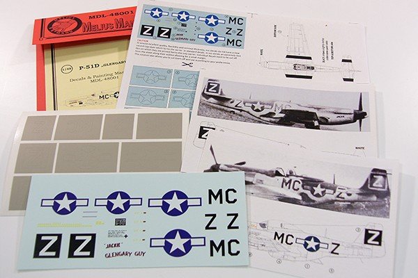 Melius Manu MDL-48001 P-51D "GLENGARY GUY" Decals, Painting Masks set 1/48