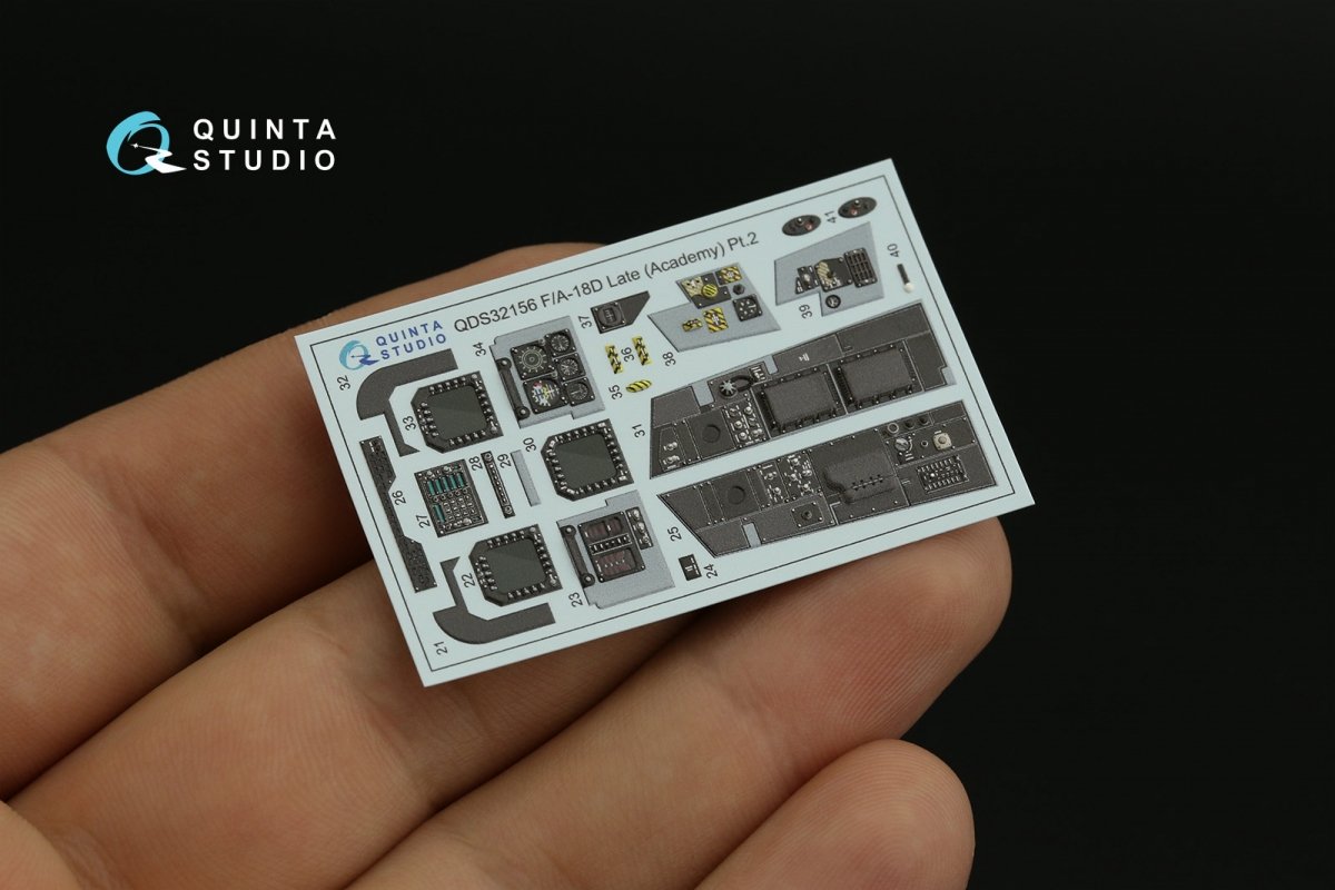 Quinta Studio QDS-32156 F/A-18D late 3D-Printed &amp;amp; coloured Interior on decal paper (Academy) (Small version) 1/32 – zdjęcie 10