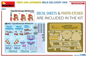 MiniArt 38057 TEMPO A400 LIEFERWAGEN. MILK DELIVERY VAN 1/35 – imagen 2