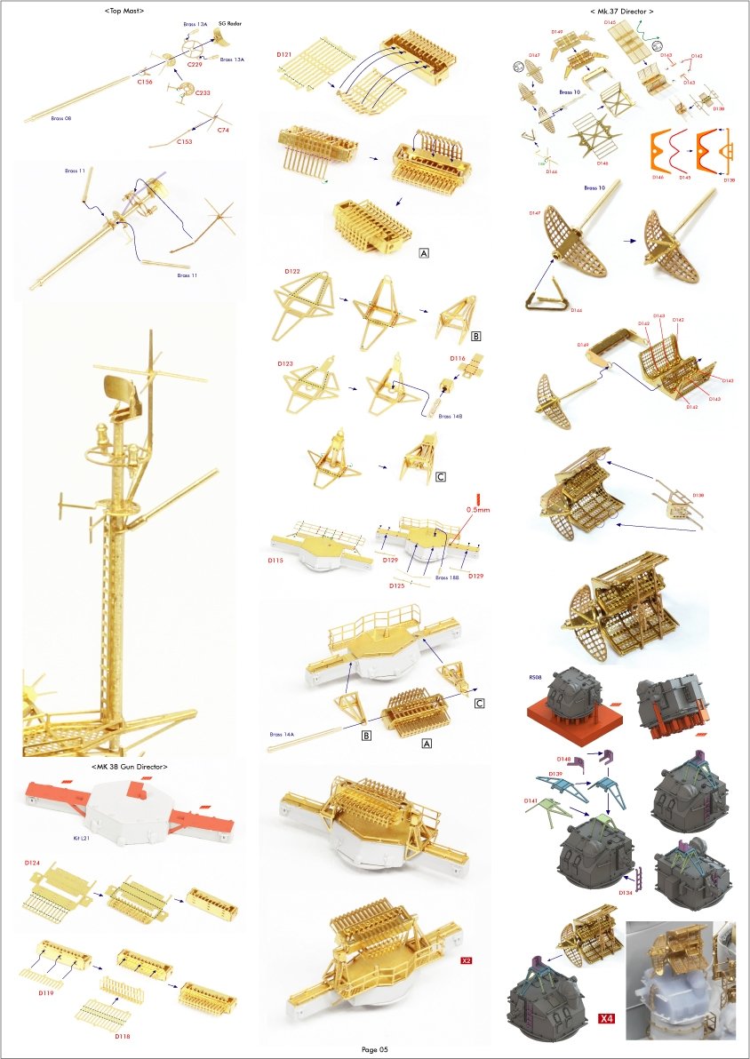 Pontos 37034FB USS BB-63 Missouri 1945 Advanced Detail Up Set for Hobbyboss Kit (Deck Blue 20B stained wooden deck) 1/350 – Bild 12