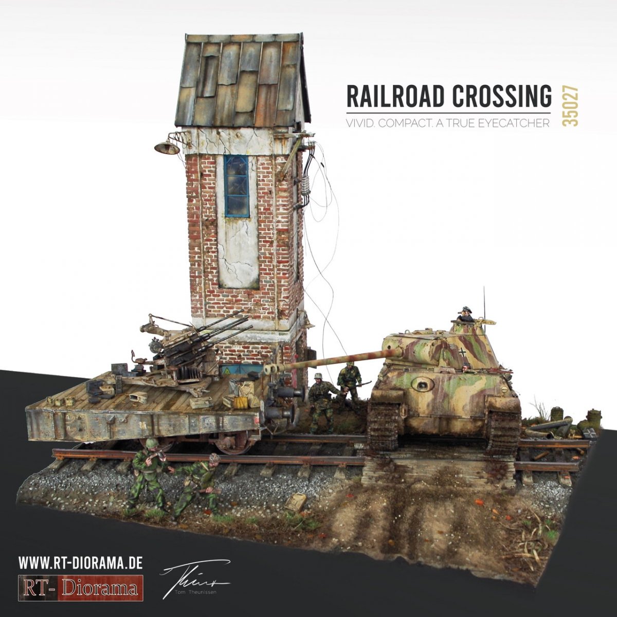 RT-Diorama 35027 Diorama-Base: Railroad Crossing 1/35