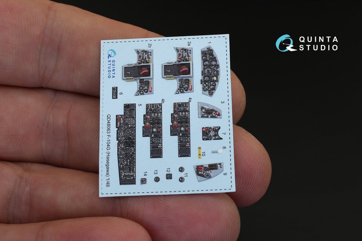 Quinta Studio QD48063 F-104G 3D-Printed &amp;amp; coloured Interior on decal paper (for Hasegawa kit) 1/48 – immagine 2
