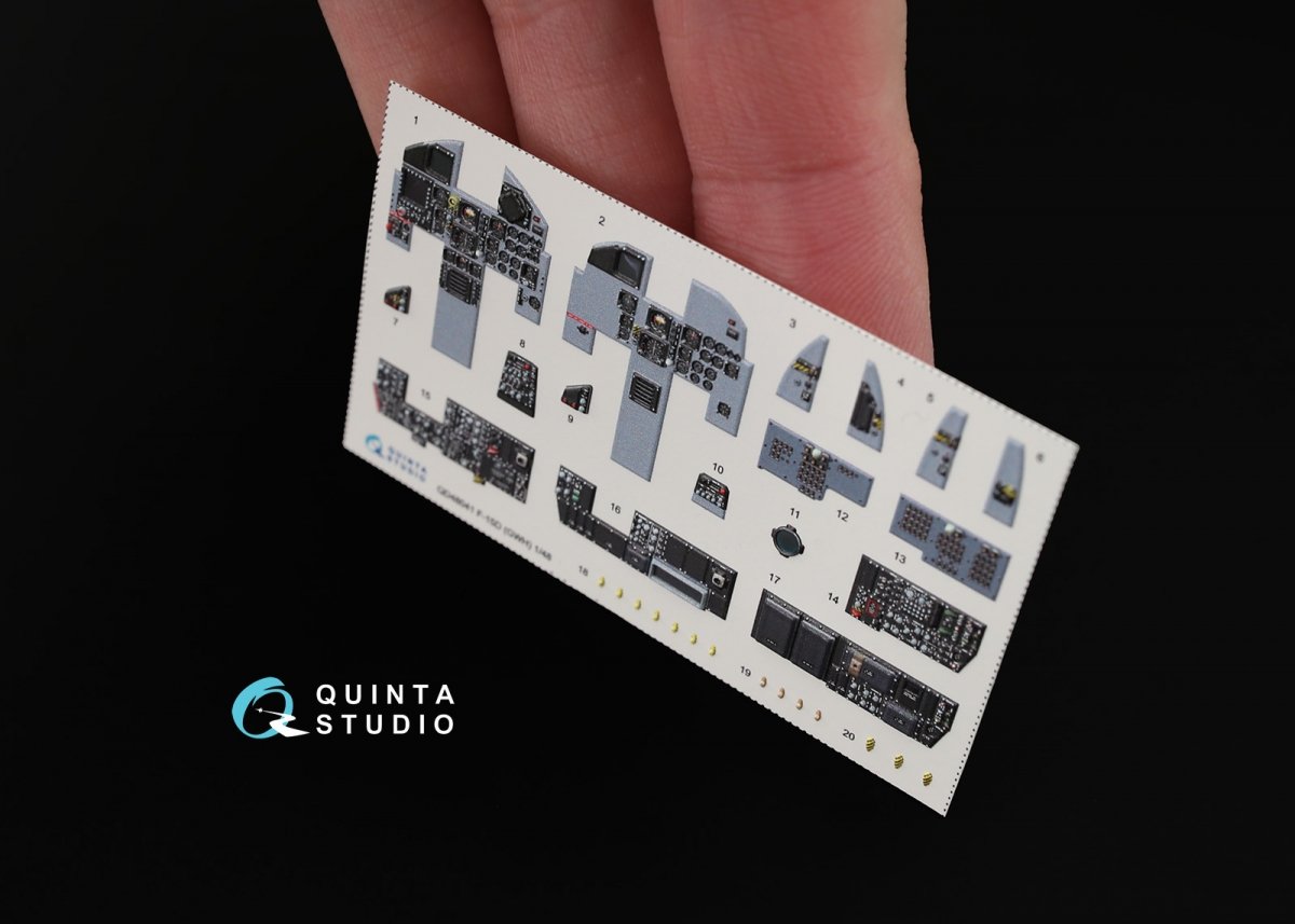 Quinta Studio QD48041 F-15D 3D-Printed &amp;amp; coloured Interior on decal paper (for GWH kit) 1/48 – immagine 9