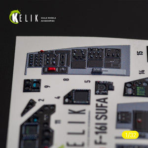 KELIK K32026 F-16I &amp;quot;Sufa&amp;quot; - interior 3D decals for Academy kit 1/32 – immagine 7
