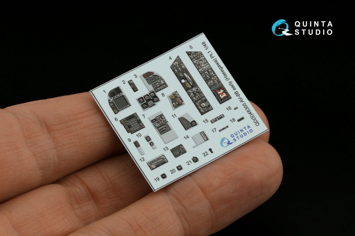 Quinta Studio QDS-48305 AV-8B Early 3D-Printed &amp;amp; coloured Interior on decal paper (Hasegawa) (Small version) 1/48 – immagine 5