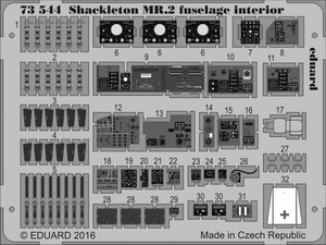 Intérieur du fuselage du Shackleton MR.2 Eduard 73544, kit de fixation pour maquettes au 1/72.