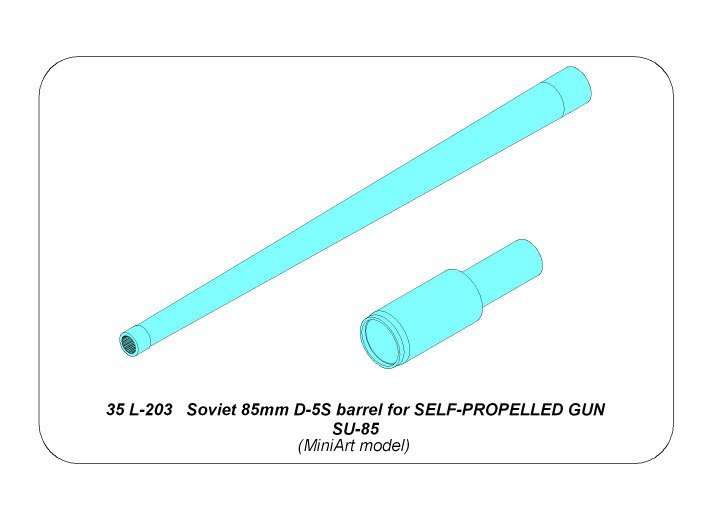 Aber 35L-203 Soviet 85mm D-5S barrel for SELF-PROPELLED GUN SU-85 1/35 – immagine 6