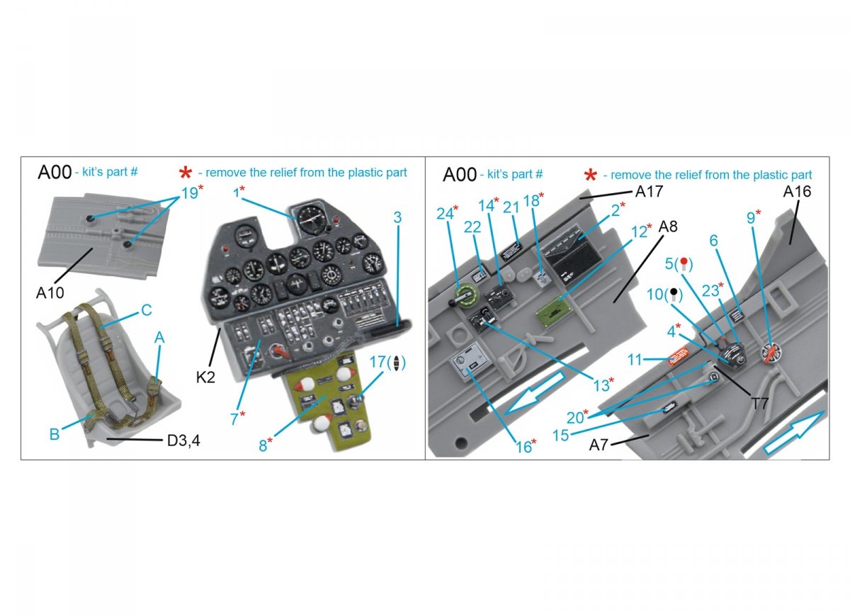 Quinta Studio QD48317 P-40E/K 3D-Printed &amp;amp; coloured Interior on decal paper (Hasegawa) 1/48 – imagen 6