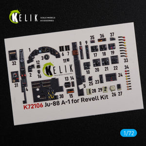 KELIK K72106 Ju-88 A-1 interior 3D decals for Revell kit 1/72 – imagen 3