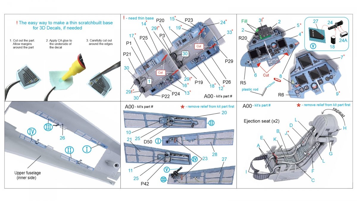 Quinta Studio QD32095 Su-30SM 3D-Printed &amp;amp; coloured Interior on decal paper (conversion for Trumpeter Su-30MKK ) 1/32 – imagen 2