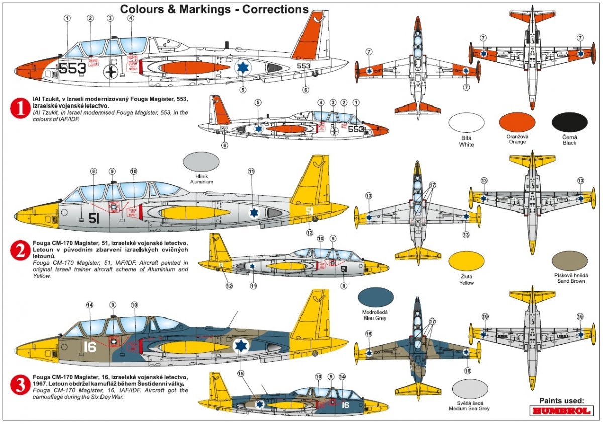 Kovozavody Prostejov KPM0243 Fouga CM-170 Magister „Over Israel“ 1/72 – immagine 2