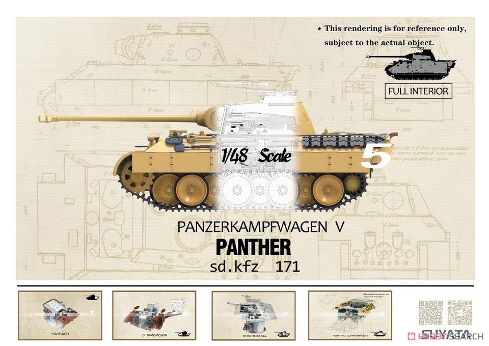 Suyata NO-001 Panther A w/ Zimmerit &amp;amp; Full Interior + 16t Strabokran w/ Maintenance 1/48 – Bild 6