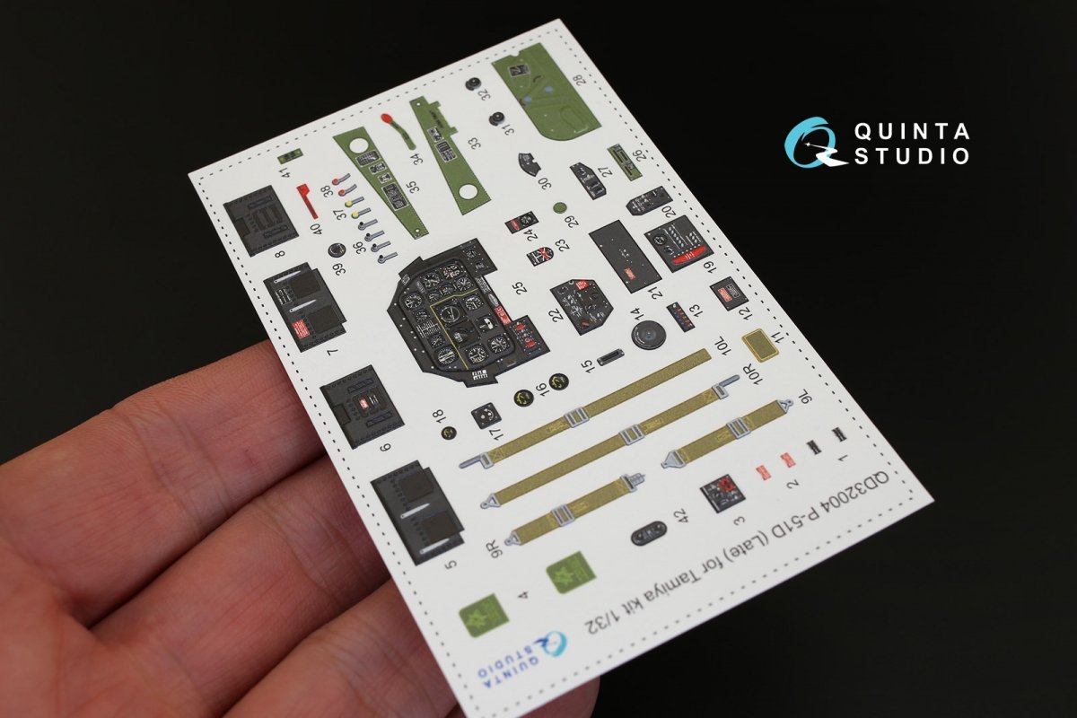 Quinta Studio QD32004 P-51D (Late) 3D-Printed &amp;amp; coloured Interior on decal paper (for Tamiya kit) 1/32 – immagine 2