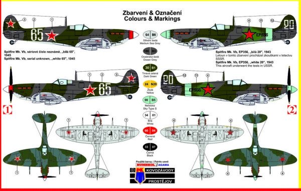 Kovozavody Prostejov KPM0068 Supermarine Spitfire Mk.Vb Red stars 1/72 – immagine 2
