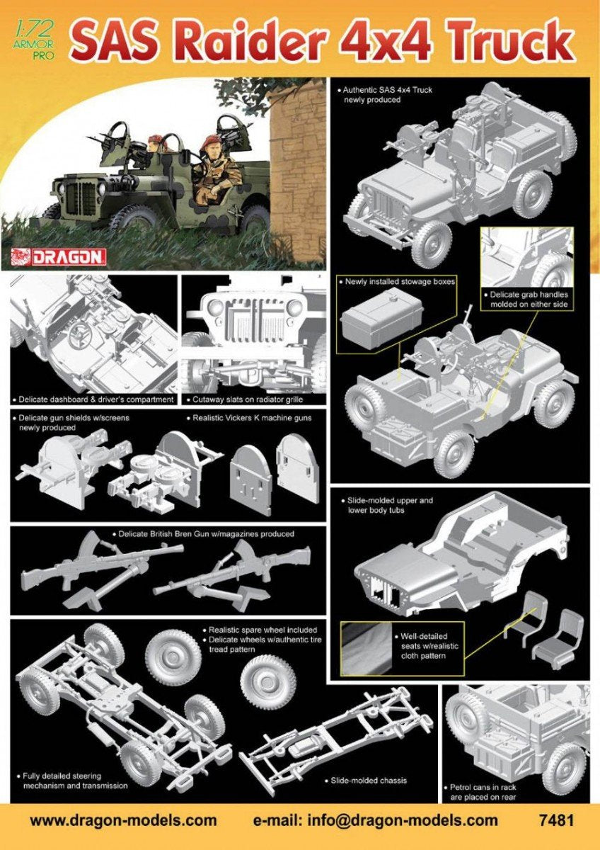 Dragon 7481 SAS Raider 4x4 Truck 1/72 – image 2