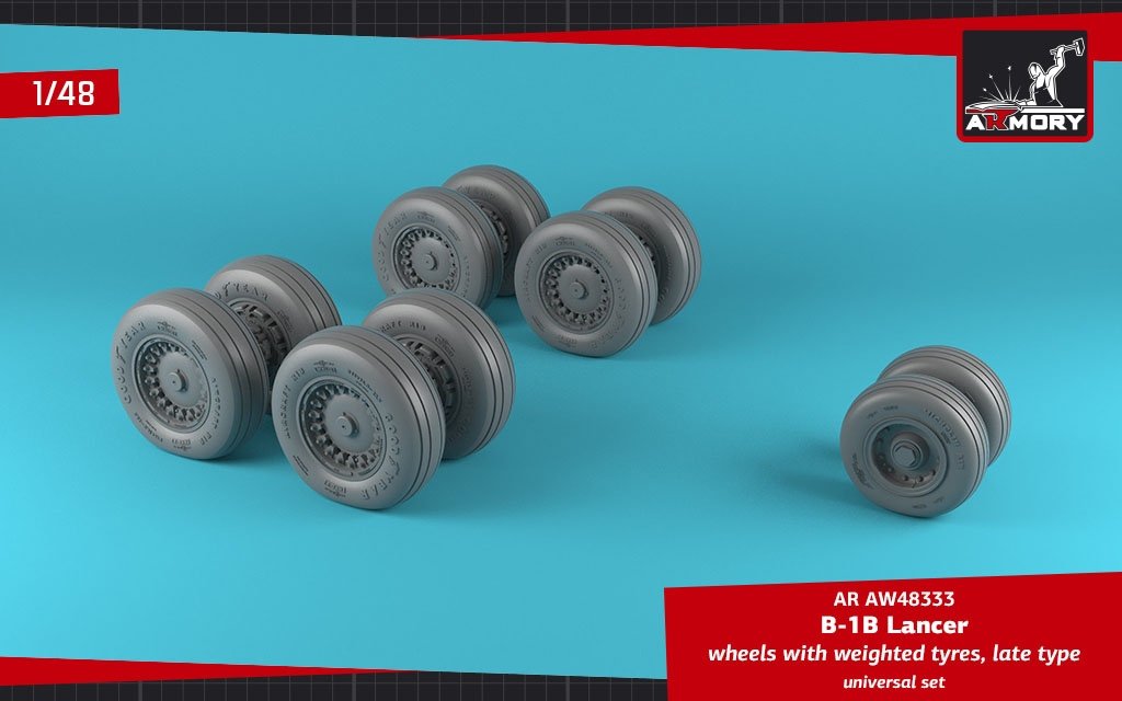 Armory Models AW48333 B-1B Lancer wheels w/ weighted tires, late 1/48 – image 2