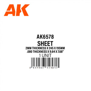 AK Interactive AK6579 BRIQUE DE PAVAGE CARRÉE GRANDE FEUILLE DE 5 MM / 0,196 245 X 195MM / 9,64 X 7,68 PO FEUILLE DE STYRÈNE TEXTURÉE – 1 UNITÉ – image 3