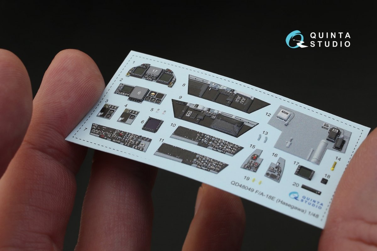 Quinta Studio QD48049 F/A-18E 3D-Printed &amp;amp; coloured Interior on decal paper (for Hasegawa kit) 1/48 – imagen 2