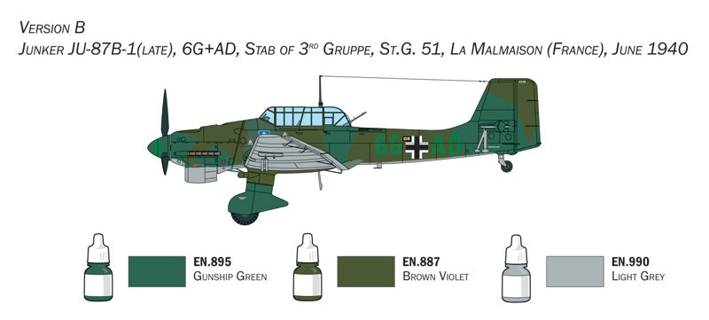 Italeri 72010 Junker Ju-87B Stuka - Complete Set For Modeling - Starter kit 1/72 – immagine 5