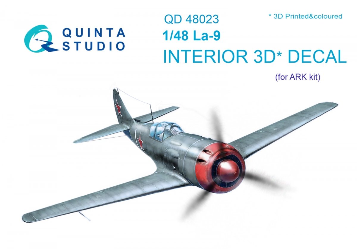 Intérieur imprimé en 3D et coloré sur papier décalcomanie Quinta Studio QD48023 La-9 (pour kit ARK) 1/48 