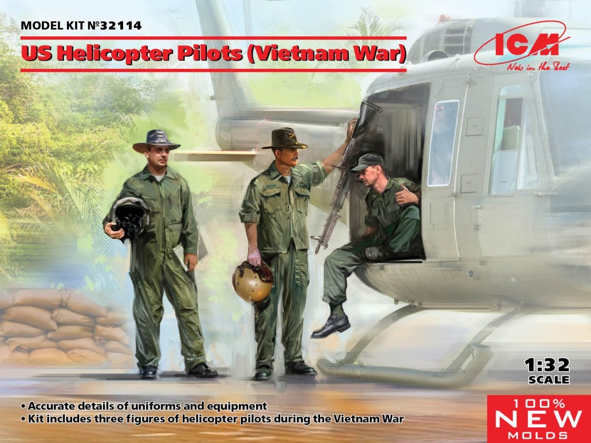 ICM 32114 Pilotes d'hélicoptères américains Guerre du Vietnam 1/32