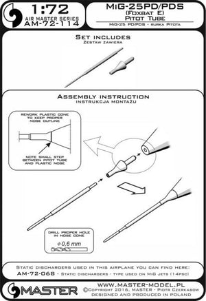 Master AM-72-114 MiG-25PD/PDS (Foxbat E) - Pitot Tube 1/72 – Bild 4