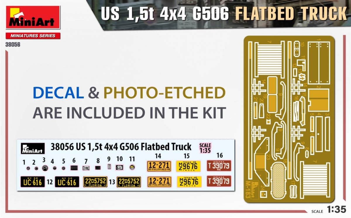 MiniArt 38056 US 1,5t 4×4 G506 FLATBED TRUCK 1/35 – zdjęcie 2