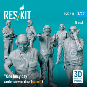 RESKIT RSF72-0068 "One busy day" carrier crew on deck (scene 1) (6 pcs) (3D Printed) 1/72