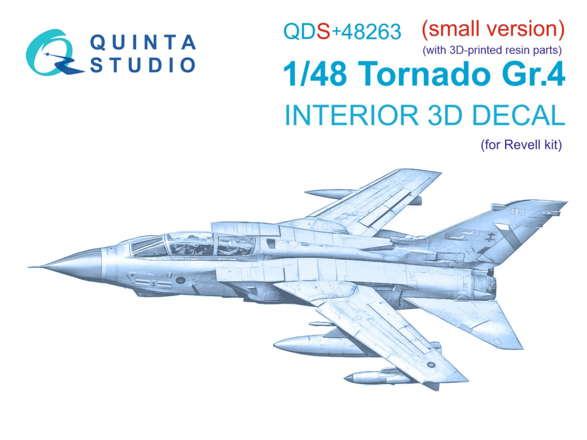 Quinta Studio QDS+48263 Tornado GR.4 3D-Printed colored Interior on decal paper (Revell) (small version) (with 3D-printed resin parts) 1/48