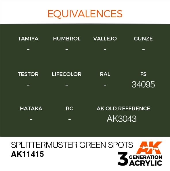 AK Interactive AK11415 Splittermuster Green Spots 17ml – immagine 3
